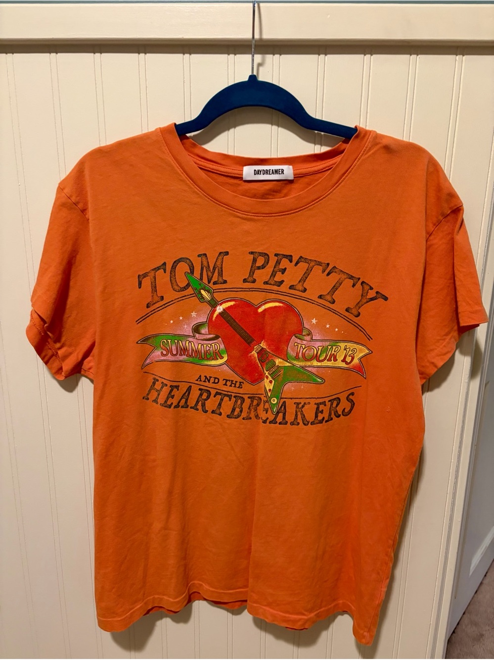 Daydreamer Bold Orange Tom Petty  ‘13 Summer Tour Tee. TTS. Women’s Med. NWOT.